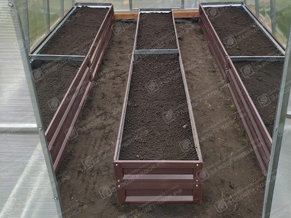 Грядки в теплицу «Усиленные» с полимерным покрытием (высота 30 см) — изображение 1